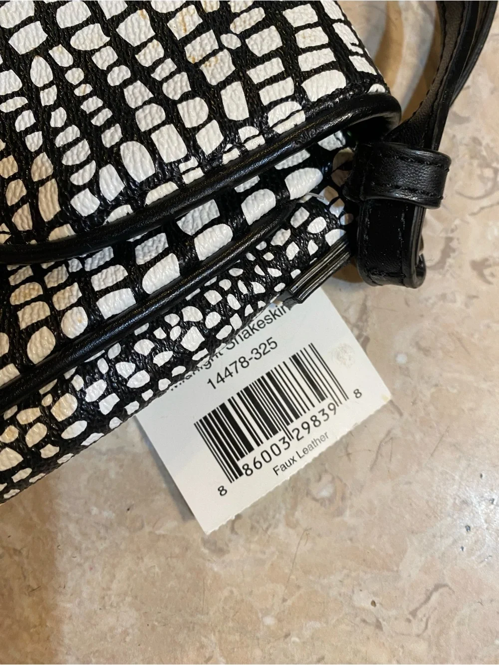 Vera Bradley Black & White Croc-Print Crossbody